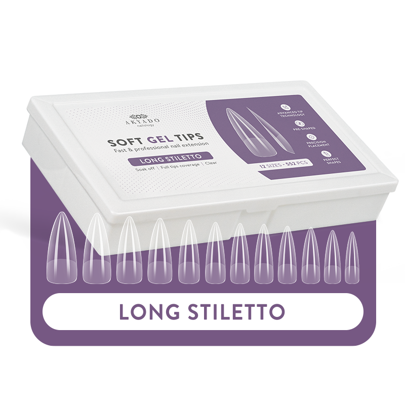 Soft Gel Tips Box Long Stiletto