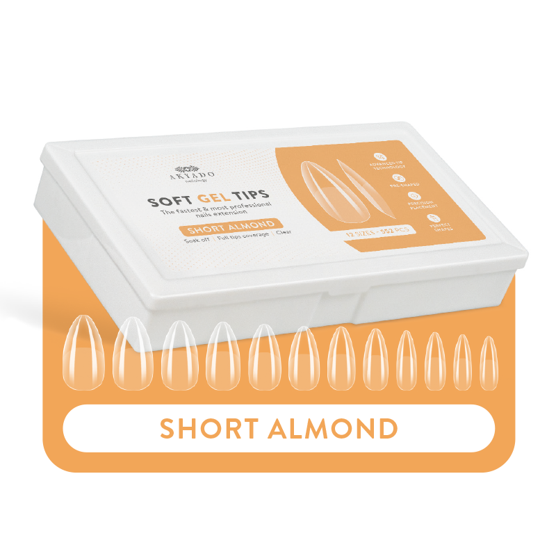 Soft Gel Tips Box Short Almond