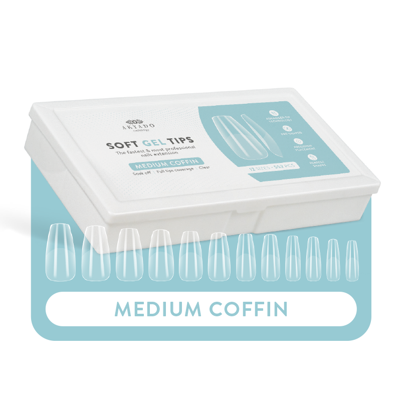Soft Gel Tips Box Medium Coffin