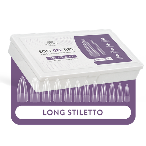 [1501840] Soft Gel Tips Box Long Stiletto